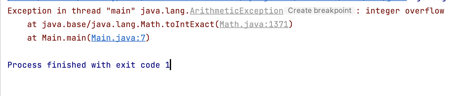 ArithmeticException when typecasting long to int
